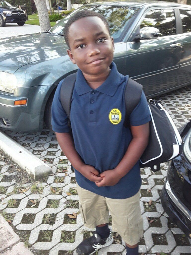 Erynn ready for his first day of school